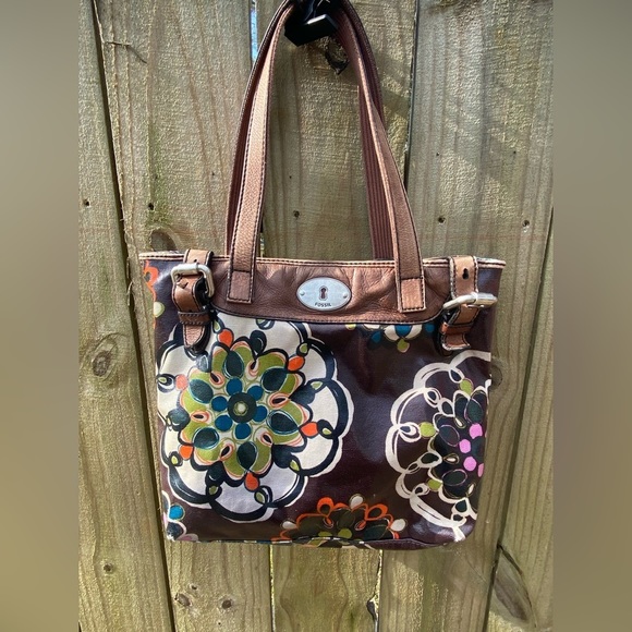 Vintage Fossil Key-per Floral Shoulder Bag​​ - Picture 1 of 7
